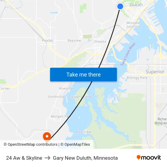 24 Aw & Skyline to Gary New Duluth, Minnesota map