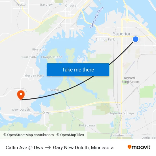 Catlin Ave @ Uws to Gary New Duluth, Minnesota map