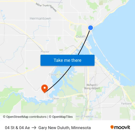04 St & 04 Ae to Gary New Duluth, Minnesota map