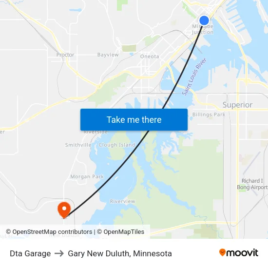 Dta Garage to Gary New Duluth, Minnesota map