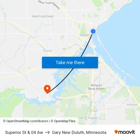 Superior St & 04 Aw to Gary New Duluth, Minnesota map