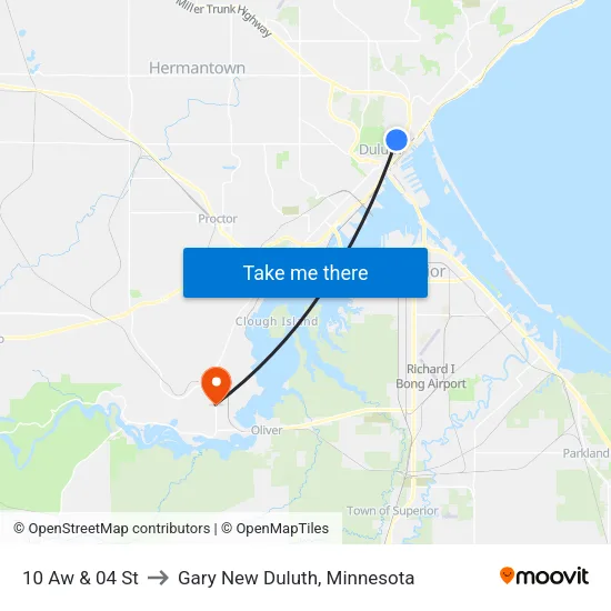 10 Aw & 04 St to Gary New Duluth, Minnesota map