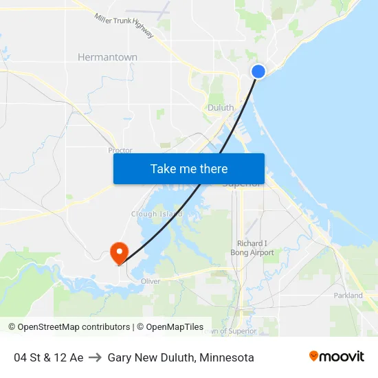 04 St & 12 Ae to Gary New Duluth, Minnesota map