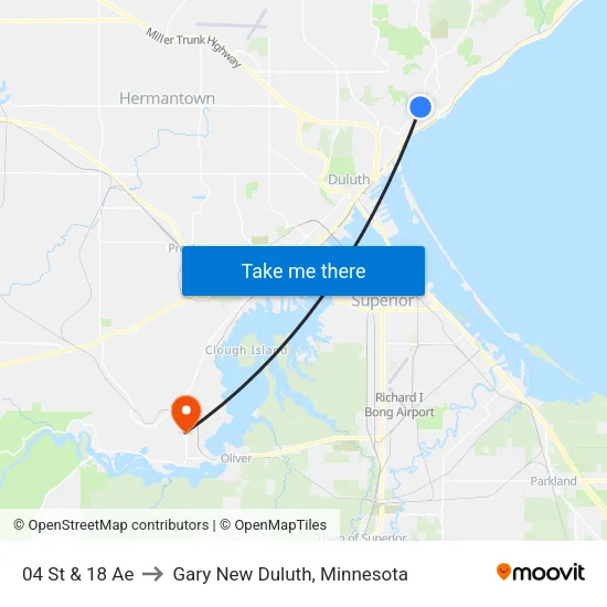 04 St & 18 Ae to Gary New Duluth, Minnesota map