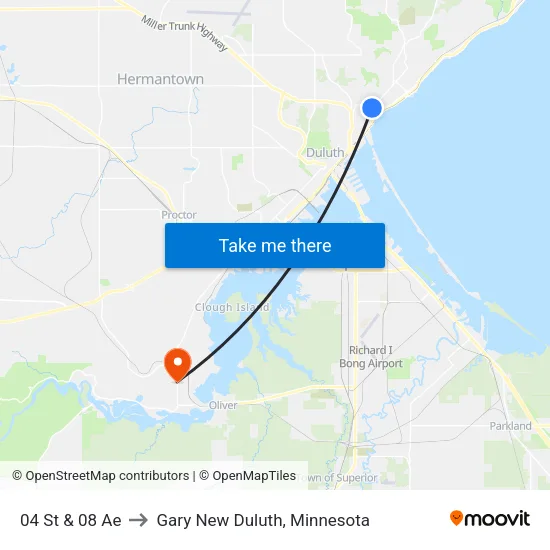 04 St & 08 Ae to Gary New Duluth, Minnesota map