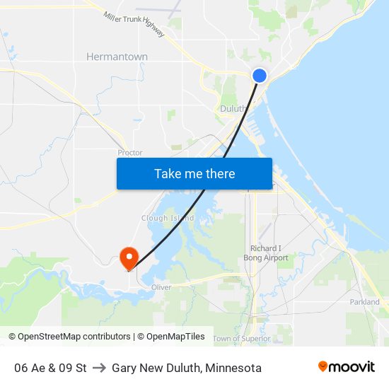 06 Ae & 09 St to Gary New Duluth, Minnesota map