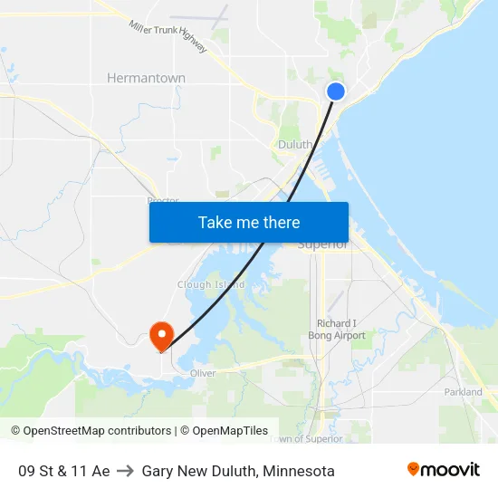 09 St & 11 Ae to Gary New Duluth, Minnesota map