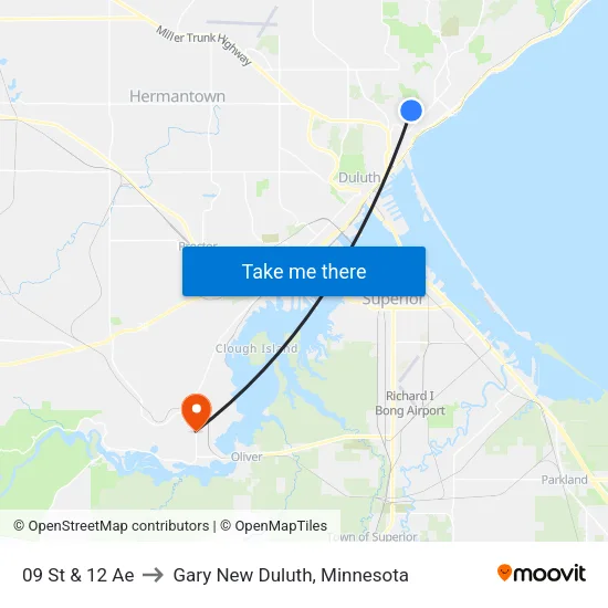 09 St & 12 Ae to Gary New Duluth, Minnesota map