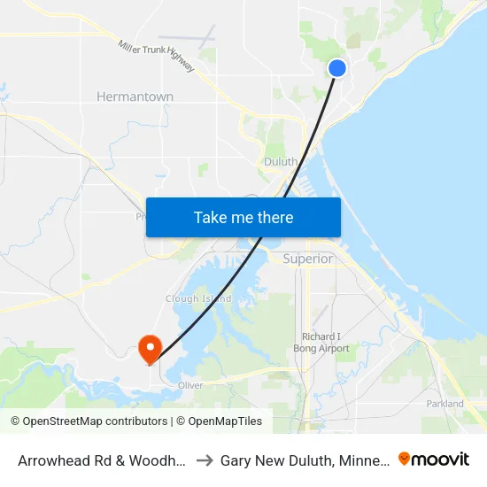 Arrowhead Rd & Woodhaven to Gary New Duluth, Minnesota map
