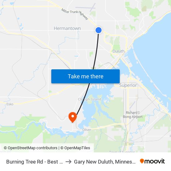 Burning Tree Rd - Best Bu to Gary New Duluth, Minnesota map