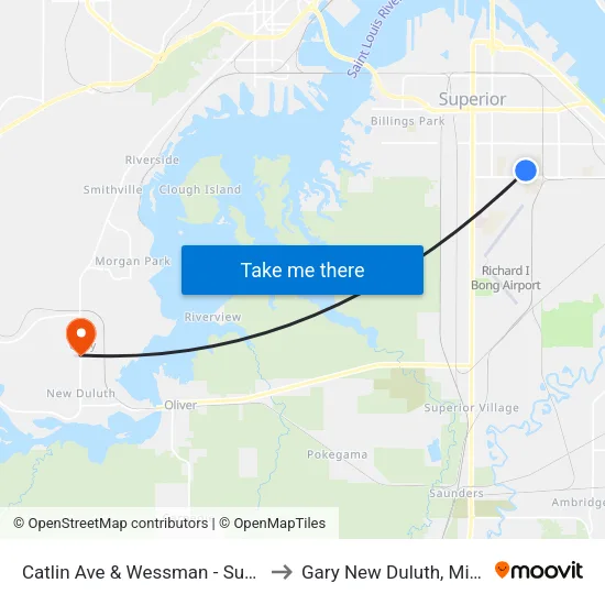 Catlin Ave & Wessman - Superior Shs to Gary New Duluth, Minnesota map