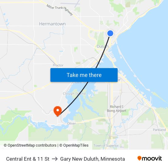 Central Ent & 11 St to Gary New Duluth, Minnesota map