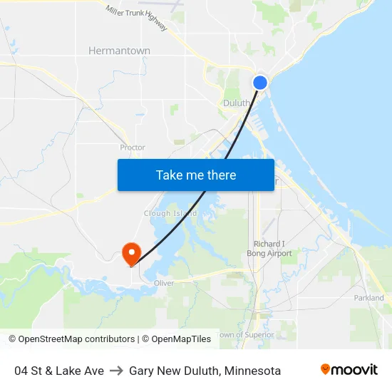 04 St & Lake Ave to Gary New Duluth, Minnesota map
