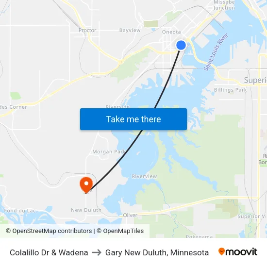 Colalillo Dr & Wadena to Gary New Duluth, Minnesota map