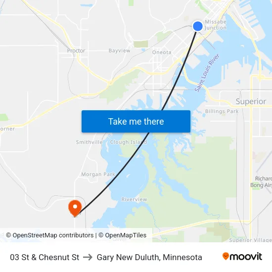 03 St & Chesnut St to Gary New Duluth, Minnesota map