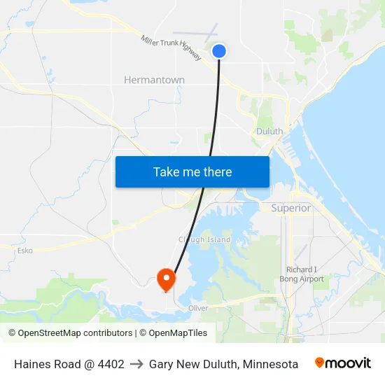 Haines Road @ 4402 to Gary New Duluth, Minnesota map