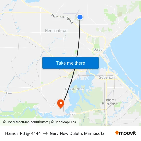 Haines Rd @ 4444 to Gary New Duluth, Minnesota map