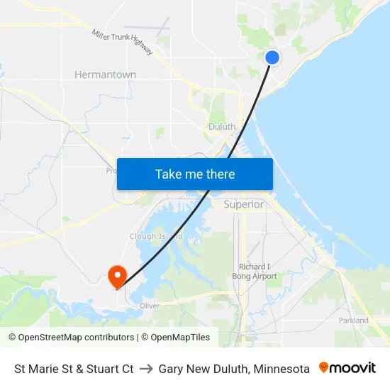 St Marie St & Stuart Ct to Gary New Duluth, Minnesota map