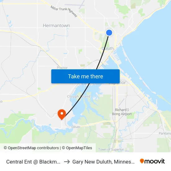 Central Ent @ Blackman to Gary New Duluth, Minnesota map