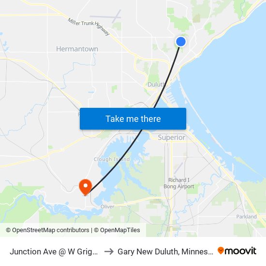 Junction Ave @ W Grigg Pl to Gary New Duluth, Minnesota map