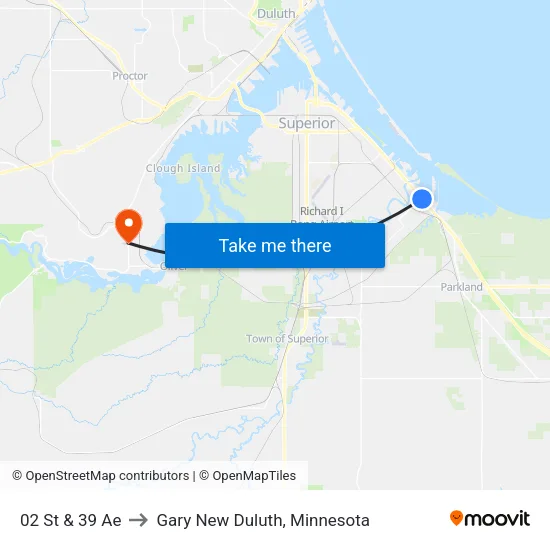 02 St & 39 Ae to Gary New Duluth, Minnesota map