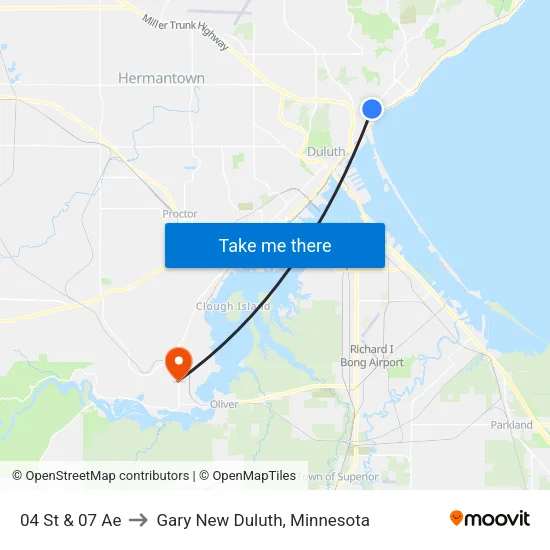 04 St & 07 Ae to Gary New Duluth, Minnesota map