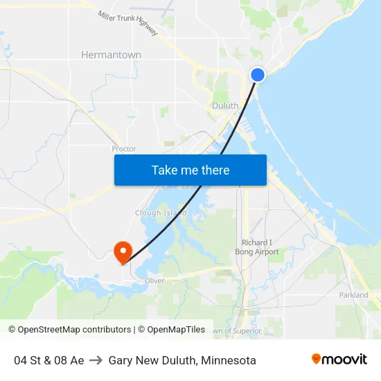 04 St & 08 Ae to Gary New Duluth, Minnesota map