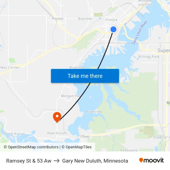 Ramsey St & 53 Aw to Gary New Duluth, Minnesota map