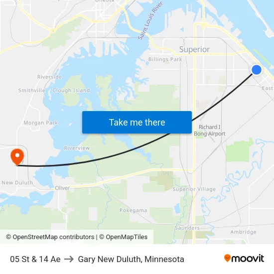 05 St & 14 Ae to Gary New Duluth, Minnesota map