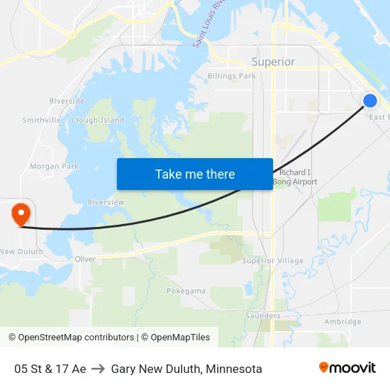 05 St & 17 Ae to Gary New Duluth, Minnesota map