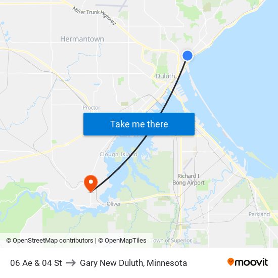 06 Ae & 04 St to Gary New Duluth, Minnesota map