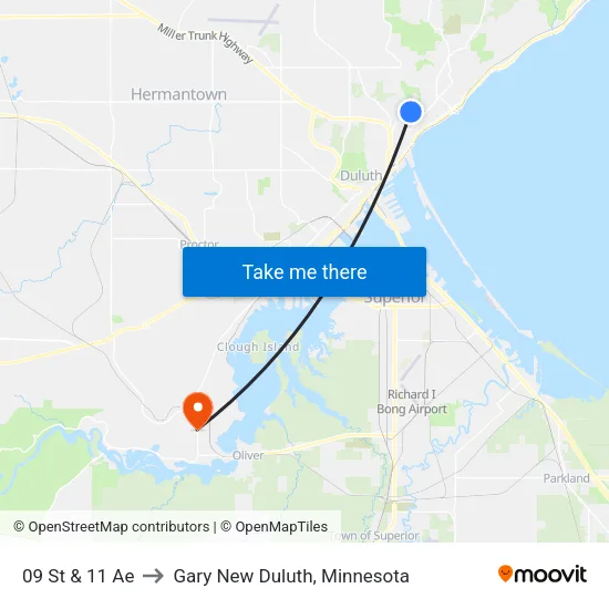 09 St & 11 Ae to Gary New Duluth, Minnesota map