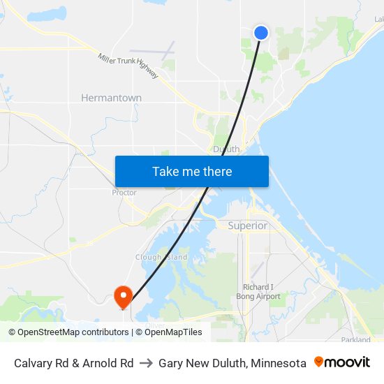 Calvary Rd & Arnold Rd to Gary New Duluth, Minnesota map