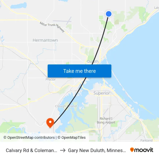 Calvary Rd & Coleman St to Gary New Duluth, Minnesota map