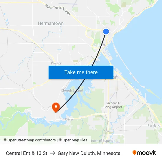 Central Ent & 13 St to Gary New Duluth, Minnesota map