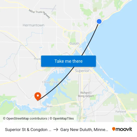 Superior St & Congdon Par to Gary New Duluth, Minnesota map