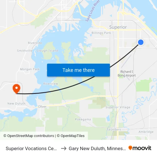 Superior Vocations Center to Gary New Duluth, Minnesota map