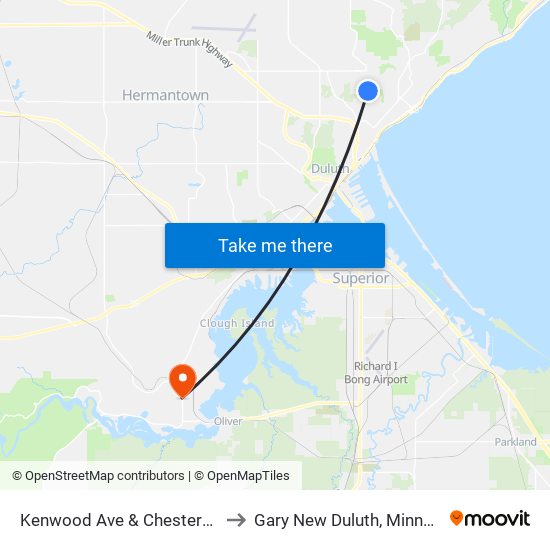 Kenwood Ave & Chesterwood to Gary New Duluth, Minnesota map