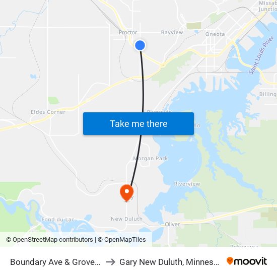 Boundary Ave & Grove St to Gary New Duluth, Minnesota map