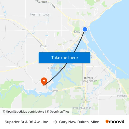 Superior St & 06 Aw - Inc Side to Gary New Duluth, Minnesota map