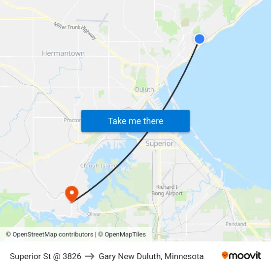 Superior St @ 3826 to Gary New Duluth, Minnesota map