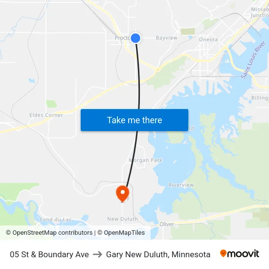 05 St & Boundary Ave to Gary New Duluth, Minnesota map