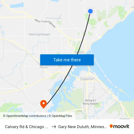 Calvary Rd & Chicago Ave to Gary New Duluth, Minnesota map