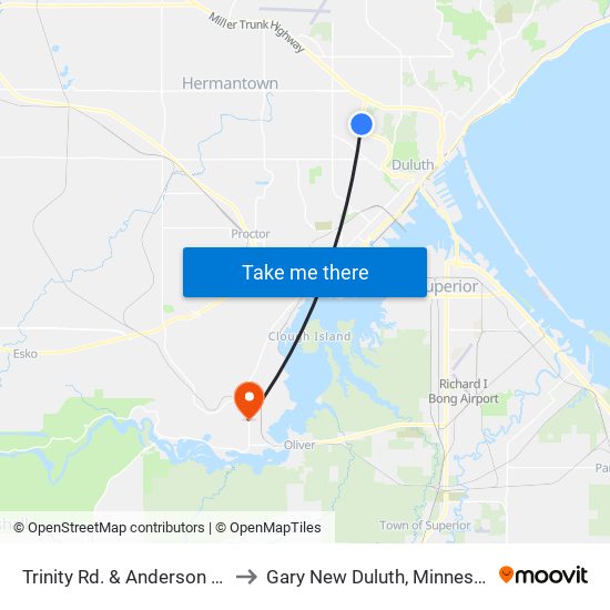 Trinity Rd. & Anderson Rd. to Gary New Duluth, Minnesota map