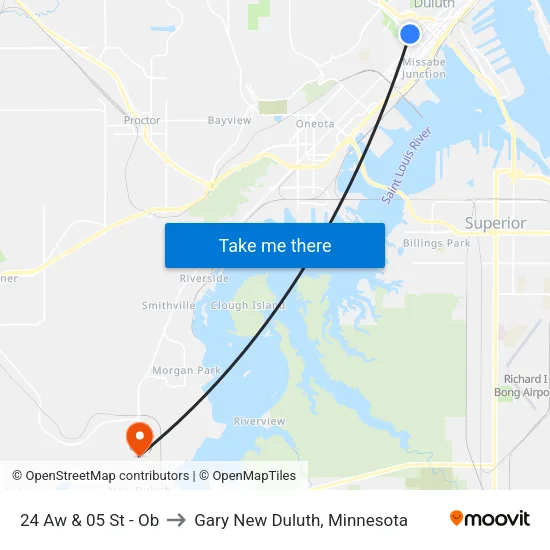 24 Aw & 05 St - Ob to Gary New Duluth, Minnesota map