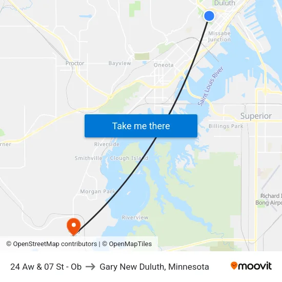 24 Aw & 07 St - Ob to Gary New Duluth, Minnesota map