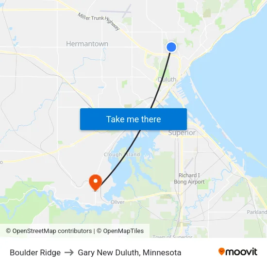 Boulder Ridge to Gary New Duluth, Minnesota map