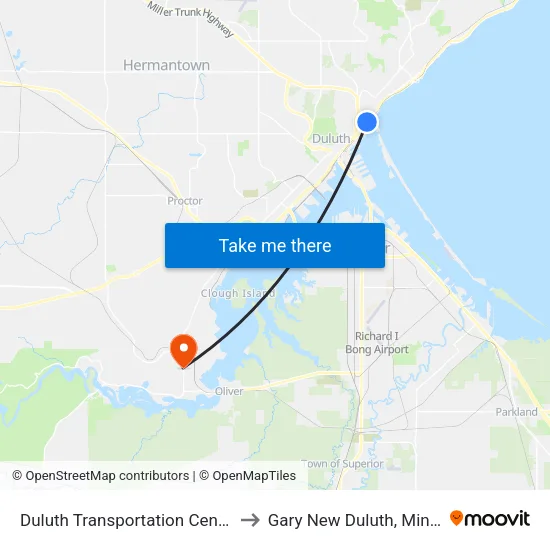 Duluth Transportation Center West to Gary New Duluth, Minnesota map