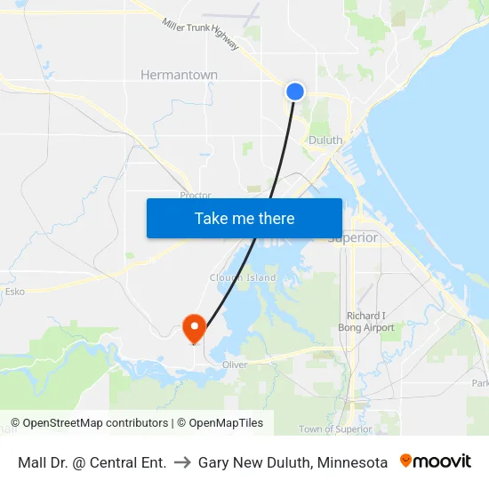 Mall Dr. @ Central Ent. to Gary New Duluth, Minnesota map