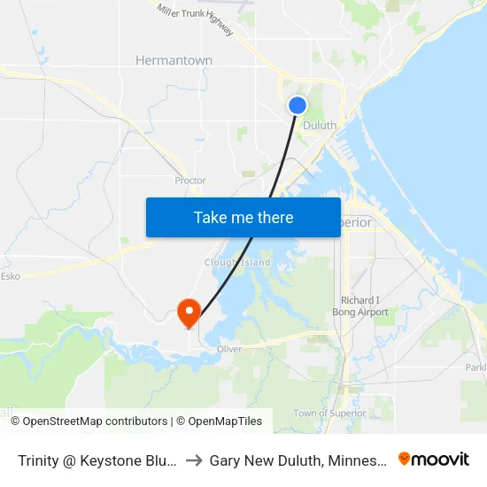 Trinity @ Keystone Bluffs to Gary New Duluth, Minnesota map